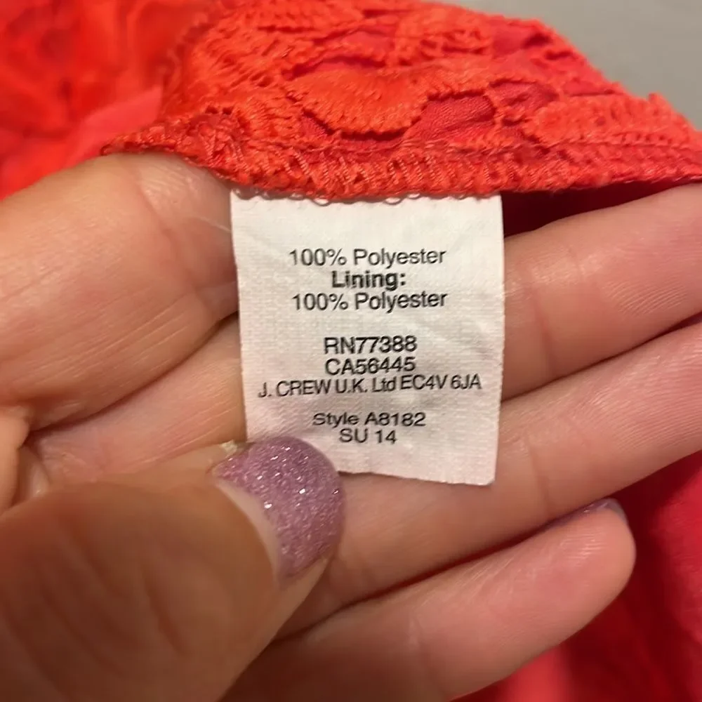 J.CREW woman’s orange lace dress